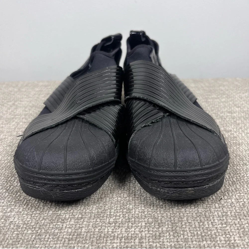 Adidas Women's Originals Superstar All Core Black Slip-On Shoes Sneakers Size 6